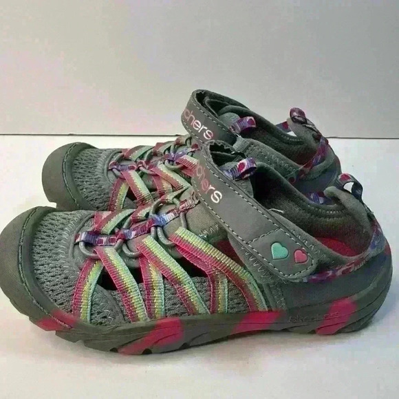 Skechers Sandal Shoes Girls Sz 11 Gray Multi Color - Picture 1 of 9